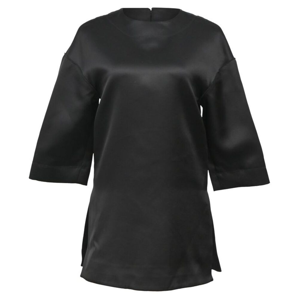 Celine Oversized Round Neck T-Shirt in Black Cotton